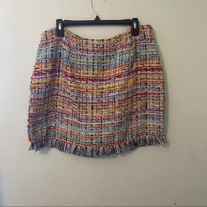 Plus Size Multicolored tweed mini skirt